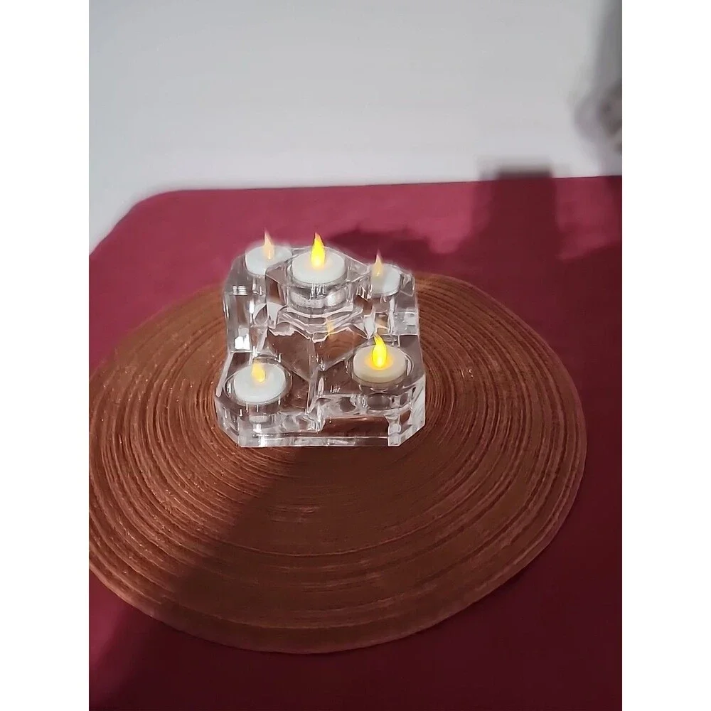 PartyLite Crystal Castle P7170 Tea Light/Votive Holder Lead Crystal Retired EUC - Picture 4 of 11